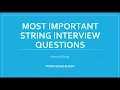 IMPORTANT JAVA STRING INTERVIEW QUESTIONS CORE JAVA INTERVIEW QUESTIONS