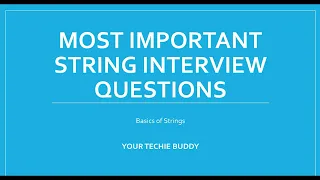 IMPORTANT JAVA STRING INTERVIEW QUESTIONS CORE JAVA INTERVIEW QUESTIONS
