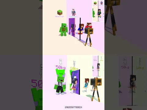 1 or 2:Camera POV-Weight Dance Challenge Toca Toca🤯🏋️📷- Minecraft Animation #maizen #minecraft #fypシ