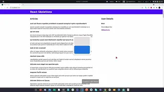 React Js - Skeleton Loading Screen with using API