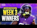Biggest Week 3 Fantasy Football Winners Mason Hockenson Pittman Others 2025 Fantasy Football