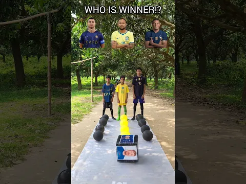 WHO IS WINNER!? | Ronaldo Neymar Mbappe CHALLENGE #shorts #ronaldo #neymar #mbappe #challenge #viral