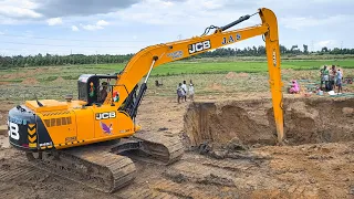 JCB 245 LR Excavator loading and unloading to dig New Well good Water Source in Kaduvetti Village