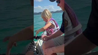 Driving lessons with Dad #sailing #sailingfamily #yachtlife