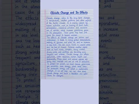 Essay on Climate Change and Its Effect / Essay writing / English essay / Essay / Eng Teach