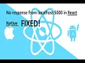 Not getting response from backend localhost in React Native - FIXED Expo NodeJS NO PHP
