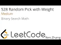 Leetcode 528 Random Pick with Weight