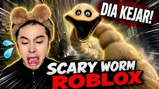 KENA KEJAR DENGAN CACING BESAR😨😳| SC4RY WORM ROBLOX! 