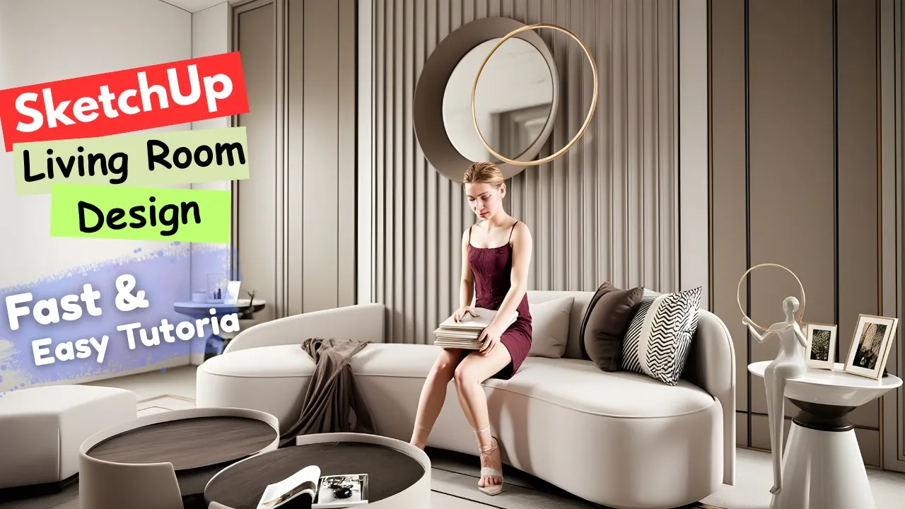 Living room feature wall tutorial video thumbnail