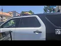 LAPD Responding Code 3 using PA System to Move Subaru Out of the Way