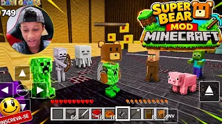 🐻EXPLORANDO O MUNDO MINECRAFT NO SUPER BEAR⛏️MOD SUPER BEAR MINECRAFT GALAZO, MODO MINECRAFT SBA MOD
