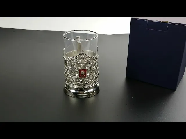 Видео-обзор Подстаканник 'Герб Российской Империи' с никелированием