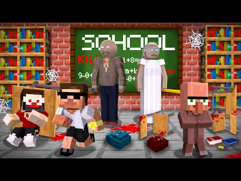 Video Thumbnail: Escaping from HORROR GRANNY School in Minecraft..