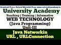 WT48 Java Networking Java URL URLConnection class HttpURLConnection InetAddress class