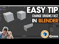 One EASY TRICK to Quickly Change Object Origins in Blender Quick Pivot Point Change