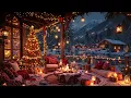 Fireplace with Christmas Jazz Warm Cabin Ambience Christmas Background for Stress Relief