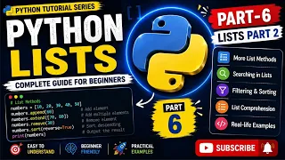 Python List Methods You MUST Know Sorting Comprehension Part 6