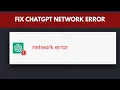 How To Fix ChatGPT Network Error ChatGPT Connection Error Error in Message Stream
