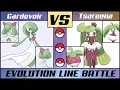 GARDEVOIR vs TSAREENA Pokemon - Evolution Line Battle