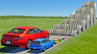 Small to Giant Cars vs Small to Giant Speed Bumps - BeamNG.drive