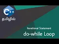 C Programming Do-While Loop Iteration Statements Tamil Explain Cpp Akthar Farvees