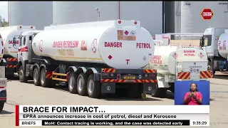 Petrol increases by Sh12.93, Diesel by 9.00 and Kerosene by 28.49 per litre