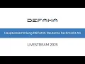 DEFAMA Hauptversammlung 2025 - LIVESTREAM