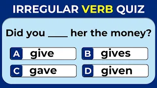 Irregular Verbs Quiz CAN YOU SCORE 20 20 Challenge 1 