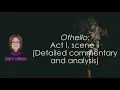 Othello Act I scene ii detailed commentary and analysis