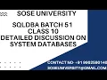 Sql DBA Batch 51 Class 10 Detailed Discussion on System Databases Contact 91 9902590140