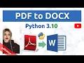 Convert PDF files to Word DOCX Python pdf2docx 2022