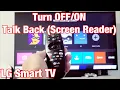 LG Smart TV How to Turn Talk Back Screen Reader Voice Assistance Guidance