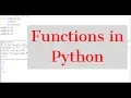Python Tutorial for Beginners Functions in Python