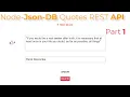 Nodejs Json-DB Html css Javascript Quotes CRUD REST API App Part 1