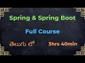 Spring Boot full course in Telugu spring framework full course Easy Learning Channel