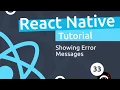React Native Tutorial - Showing Form Errors