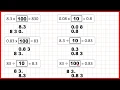 Solve missing number problems for decimal multiplication division by 10 or 100 Decimals Year 4