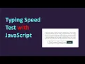 Typing Speed Test with JavaScript