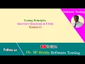 Software Testing Principles Interview Questions FAQs By Dr SP Reddy