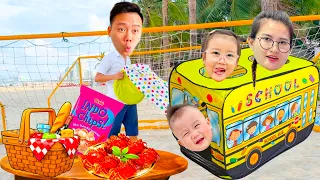 Changcady cắm trại ngoài bãi biển, bắt được con sao biển, con cá, con cua