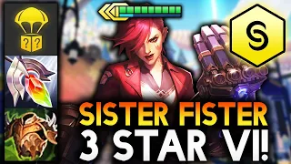 3 STAR VI TANK SISTER FISTER CARRY WITH GIGA 70% ARMOR SHRED!! | Teamfight Tactics Patch 11.23