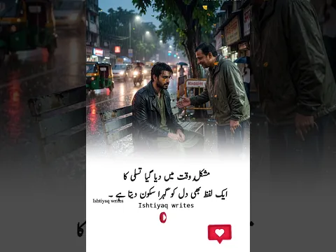 Mushkil Waqt Mein Tasalli Ka Ek Lafz ❤️ | Heart Touching Quote | Ishtiyaq Writes #shorts