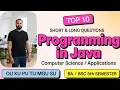 TOP 10 Programming in Java Short Long Important Questions 2025-26 BA BSc V Semester 5th Sem Imp OU