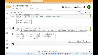 Finding Jacobian Matrix of several variables using python