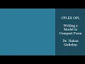 CPLEX OPL Tutorial 03 - Writing a model in compact form