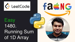 LeetCode Problem 1480 Running Sum of 1D Array Difficulty Easy Python LISTS For Loop