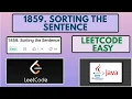 Leetcode 1859 Sorting the Sentence Easy Java Solution