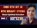 Find Kth Bit in Nth Binary String LeetCode 1545 Recursive Divide Conquer