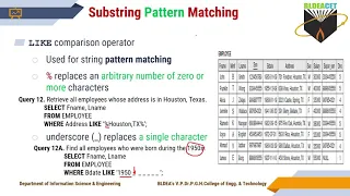 18CS53 MODULE 2 Substring Pattern Matching and Arthimetic operators