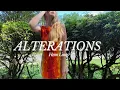 ALTERATIONS - How To Make a Dress Shorter Invisible Hem Stitch thrifted Hawaiian dress